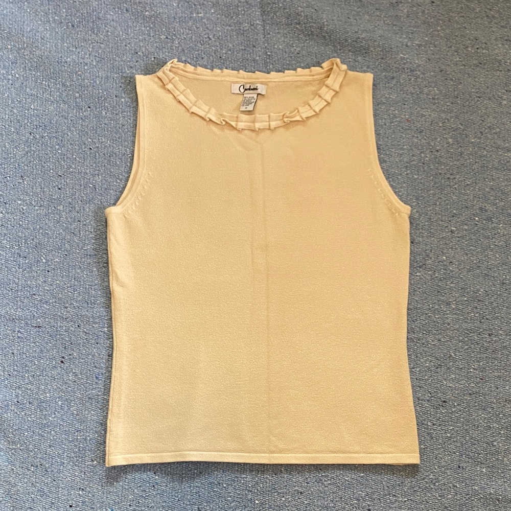 Cream Sleeveless Sweater, Small